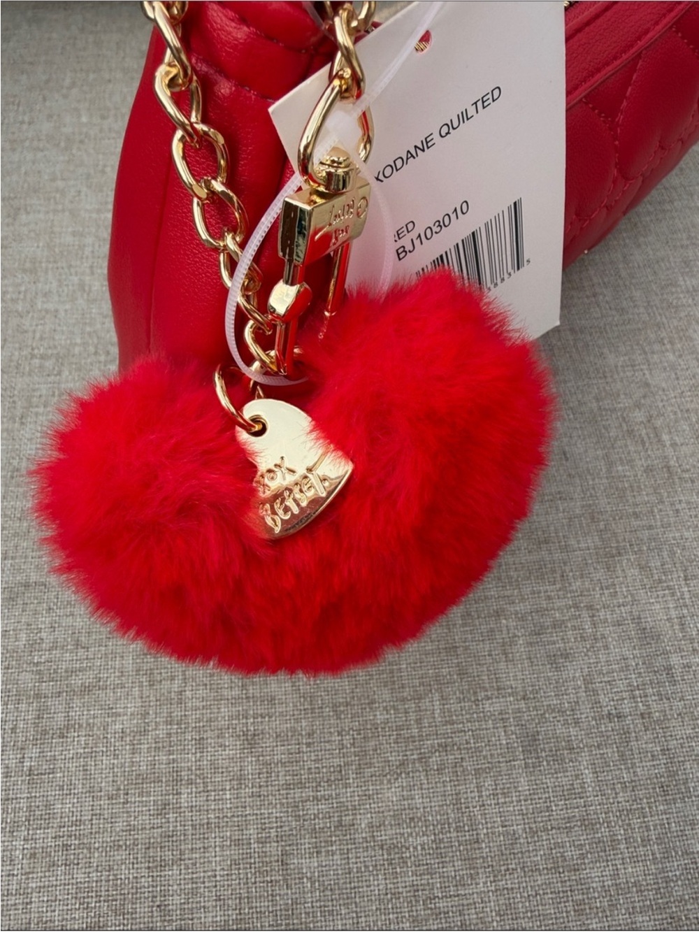 Betsey Johnson Red Heart Quilted Shoulder Bag - Picture 6 of 6
